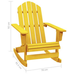 Walplus Garden Adirondack Rocking Chair Solid Fir Wood Yellow - thumbnail 6