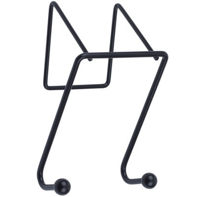 Keypak 2 Hook Over The Door Hanger Matte Black 15Cm  Metal Door Hook For Towels, Coats, Hats - Ideal For Bathroom & Bedroom - image 1