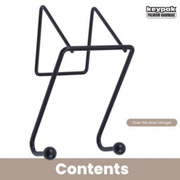 Keypak 2 Hook Over The Door Hanger Matte Black 15Cm  Metal Door Hook For Towels, Coats, Hats - Ideal For Bathroom & Bedroom - thumbnail 4