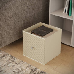 Urbn-Living Grey, Beige - Asymmetrical 8 Cube Bookcase Unit W/ 6 Drawer Inserts - thumbnail 4