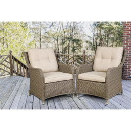 Loops Set Of 2 Weatherproof Rattan Wicker Dining Chairs With Cushions For Outdoor Spaces - thumbnail 7