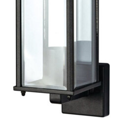 CGC Lighting Cgc Marin Black Outdoor Wall Lantern Clear Bevelled Glass Diffuser Up Ip44 - thumbnail 4