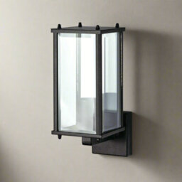 CGC Lighting Cgc Marin Black Outdoor Wall Lantern Clear Bevelled Glass Diffuser Up Ip44 - thumbnail 3