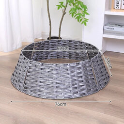 Urbn-Living Urbnliving 76Cm Christmas Tree Skirt  Round Decorative Festive Base Cover Set Of 4 - Grey - thumbnail 7