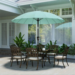 2M Shanghai Garden Parasol Umbrella, Outdoor Sun Shade, Turquoise - thumbnail 6