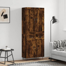 Berkfield Elegant Highboard Smoked Oak 69.5X34X180 Cm Engineered Wood - thumbnail 2