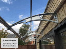 Canofix UK Canofix Door Canopy Pc 2000 Width X 1000 Projection (Black Bracket - Bronze Sheet)