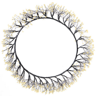 Beliani Christmas Wreath Led Muggan Wreath 52 Cm Black - image 1