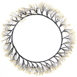 Beliani Christmas Wreath Led Muggan Wreath 52 Cm Black