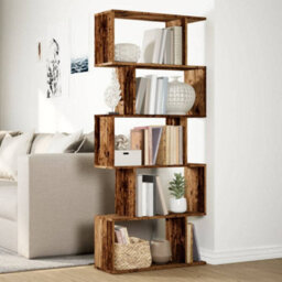 Vidaxl Room Divider Bookcase 5-Tier Old Wood 70X24X161 Cm Engineered Wood - thumbnail 4