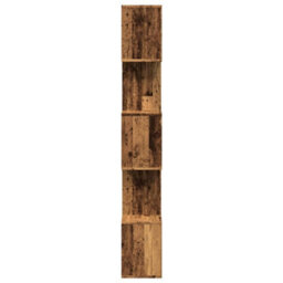 Vidaxl Room Divider Bookcase 5-Tier Old Wood 70X24X161 Cm Engineered Wood - thumbnail 6