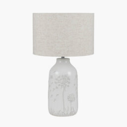 Pacific Lifestyle Set Of 2 Flora White Floral Ceramic Table Lamp - thumbnail 4