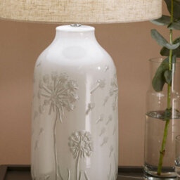 Pacific Lifestyle Set Of 2 Flora White Floral Ceramic Table Lamp - thumbnail 6
