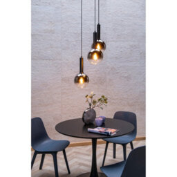Lucide Marius Modern Cluster Pendant Light 48.5Cm- 3Xe27 - Black - thumbnail 4