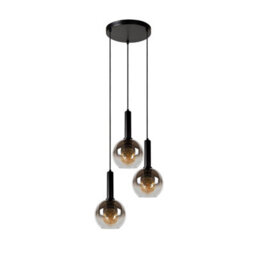 Lucide Marius Modern Cluster Pendant Light 48.5Cm- 3Xe27 - Black - thumbnail 3