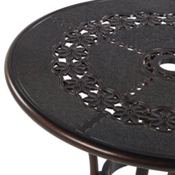 Beliani Outdoor Vintage Brown Aluminium Round Garden Dining Table 65Cm - Weatherproof, Durable Bistro Table - thumbnail 3