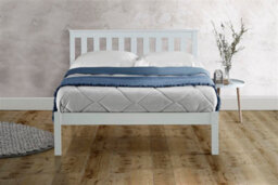 Save On Goods UK 4Ft6 Double White Painted Wood Bed Frame.wooden Shaker Style,low Footend Bedstead - thumbnail 2