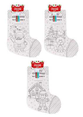 Christmas Colour-Your-Own Stocking (36Cm X 15Cm) - image 1