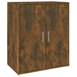 Berkfield Elegant Shoe Cabinet Smoked Oak 60X35X70 Cm Engineered Wood - thumbnail 5