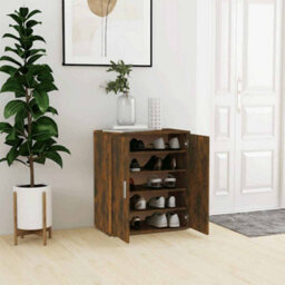 Berkfield Elegant Shoe Cabinet Smoked Oak 60X35X70 Cm Engineered Wood - thumbnail 2
