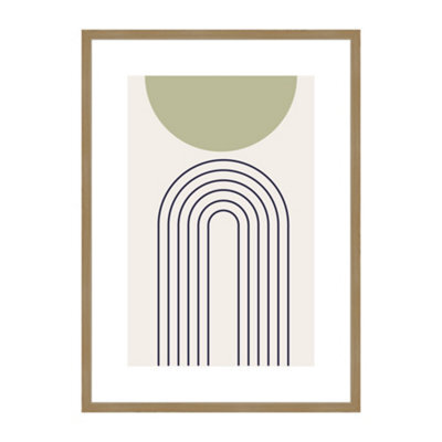 Accent By Nielsen Velino Oak Picture Frame 50X70Cm - With Glass Front And Abstract Poster Print - image 1