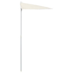 Berkfield Durable Garden Half Parasol With Pole 180X90 Cm Sand - thumbnail 5