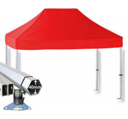 Crocodile Trading 3M X 2M Extreme 40 Commercial Instant Shelter Pop Up Gazebos Frame & Canopy - Red