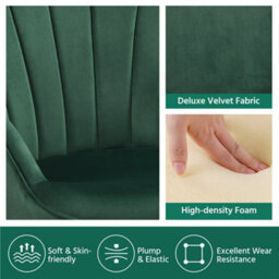 Yaheetech Green Upholstered Velvet Armchair With Wing Side - thumbnail 5