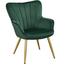 Yaheetech Green Upholstered Velvet Armchair With Wing Side - thumbnail 2