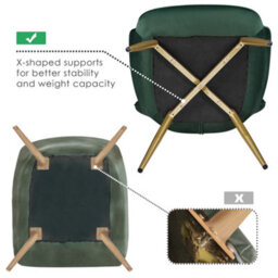 Yaheetech Green Upholstered Velvet Armchair With Wing Side - thumbnail 7