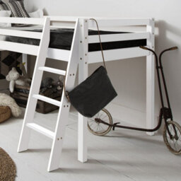 Nöa & Nani Moro Cabin Kids Solid Wood Midsleeper Bed With Slide In Classic White - thumbnail 2