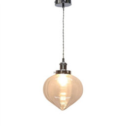 First Choice Lighting Set Of 2 Layla - Clear Vintage Design Pendant Shades Chrome Flex Set - thumbnail 3