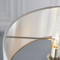 Luminosa Lighting Luminosa Highclere Cylindrical Pendant Light Bright Nickel Plate, Charcoal Fabric - thumbnail 4