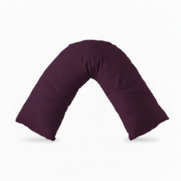 V Shape Pillowcase For Support Maternity Pillows Polycotton Easy Care Plum - thumbnail 2