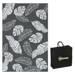 Outsunny Reversible Waterproof Outdoor Rug W/ Carry Bag, 182 X 274Cm, Grey - thumbnail 2