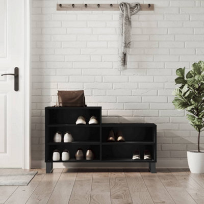 Berkfield Shoe Cabinet Black 102X36X60 Cm Engineered Wood - image 1
