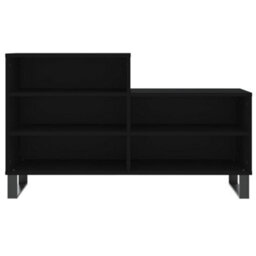 Berkfield Shoe Cabinet Black 102X36X60 Cm Engineered Wood - thumbnail 4