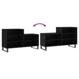 Berkfield Shoe Cabinet Black 102X36X60 Cm Engineered Wood - thumbnail 7