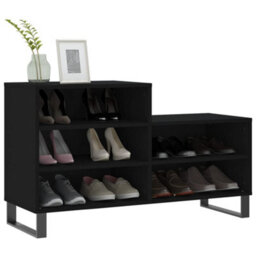 Berkfield Shoe Cabinet Black 102X36X60 Cm Engineered Wood - thumbnail 3