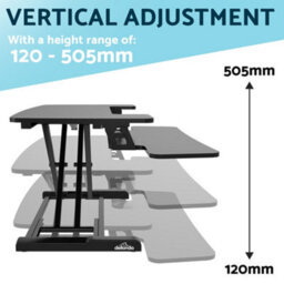 Loops Height Adjustable Sit-Stand Desk Converter With Dual Monitor Bracket Set For Ergonomic Workspace - thumbnail 6