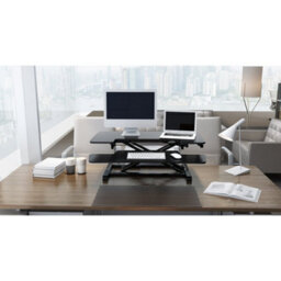 Loops Height Adjustable Sit-Stand Desk Converter With Dual Monitor Bracket Set For Ergonomic Workspace - thumbnail 7