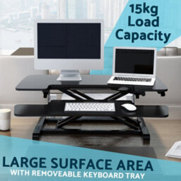 Loops Height Adjustable Sit-Stand Desk Converter With Dual Monitor Bracket Set For Ergonomic Workspace - thumbnail 8