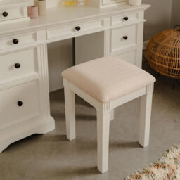Statement Furniture Gainsborough Vintage Cream Upholstered Stool - thumbnail 3