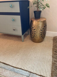 Second Nature Online Colva Thin Rug Cotton And Jute Yarn In Natural Striped Design / 90 Cm X 150 Cm - thumbnail 8