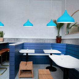 Long Life Lamps Company Modern Ceiling Pendant Light Blue Metal Dome Lamp Shade M0077 - thumbnail 8
