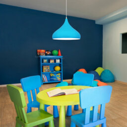 Long Life Lamps Company Modern Ceiling Pendant Light Blue Metal Dome Lamp Shade M0077 - thumbnail 7