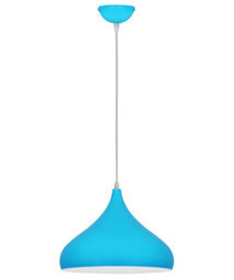 Long Life Lamps Company Modern Ceiling Pendant Light Blue Metal Dome Lamp Shade M0077 - thumbnail 3