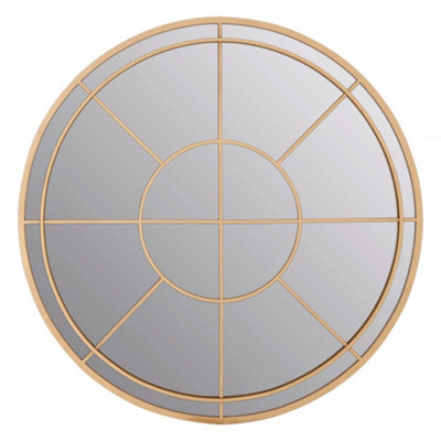 Orsina Gold Finish Round Wall Mirror, Contemporary Decorative Mirror With Luxe Wire Frame, Metal Accent Mirror - image 1