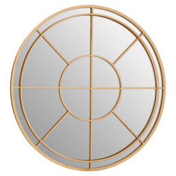 Orsina Gold Finish Round Wall Mirror, Contemporary Decorative Mirror With Luxe Wire Frame, Metal Accent Mirror - thumbnail 2