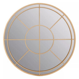 Orsina Gold Finish Round Wall Mirror, Contemporary Decorative Mirror With Luxe Wire Frame, Metal Accent Mirror - thumbnail 1